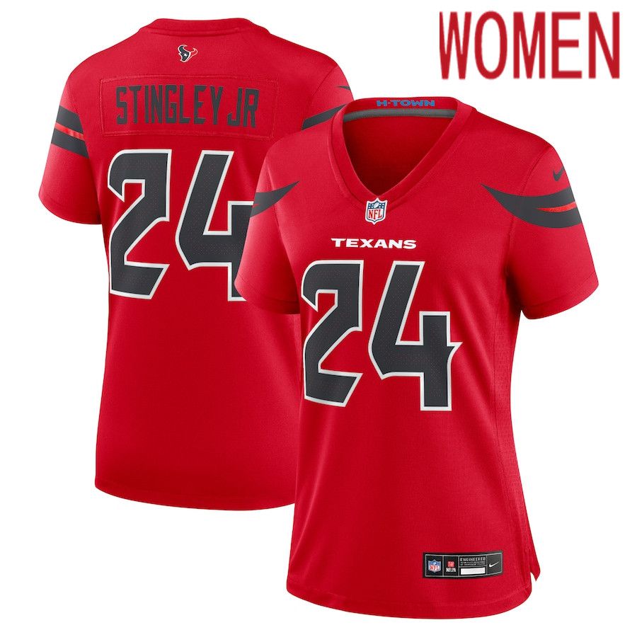Women Houston Texans #24 Derek Stingley Jr. Nike Red Alternate Game NFL Jersey->->Women Jersey